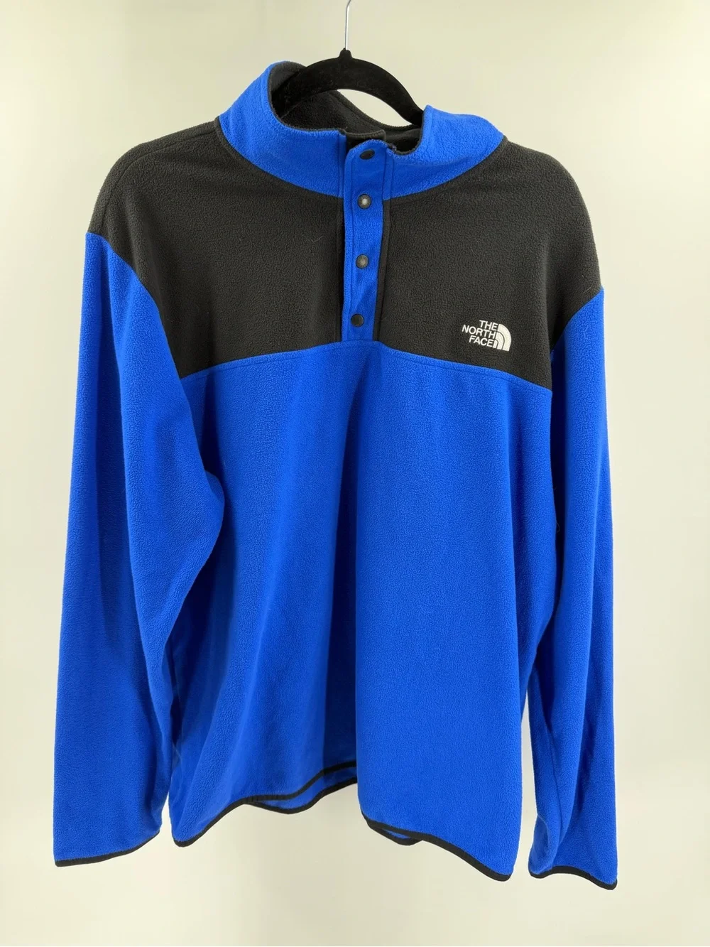 The North Face Men’s XL Lightweight‎ Fleece Snap Pullover Sweatshirt Blue Black
